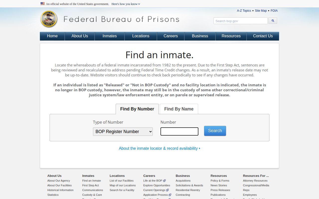 Federal BOP search for a Simpson County released person