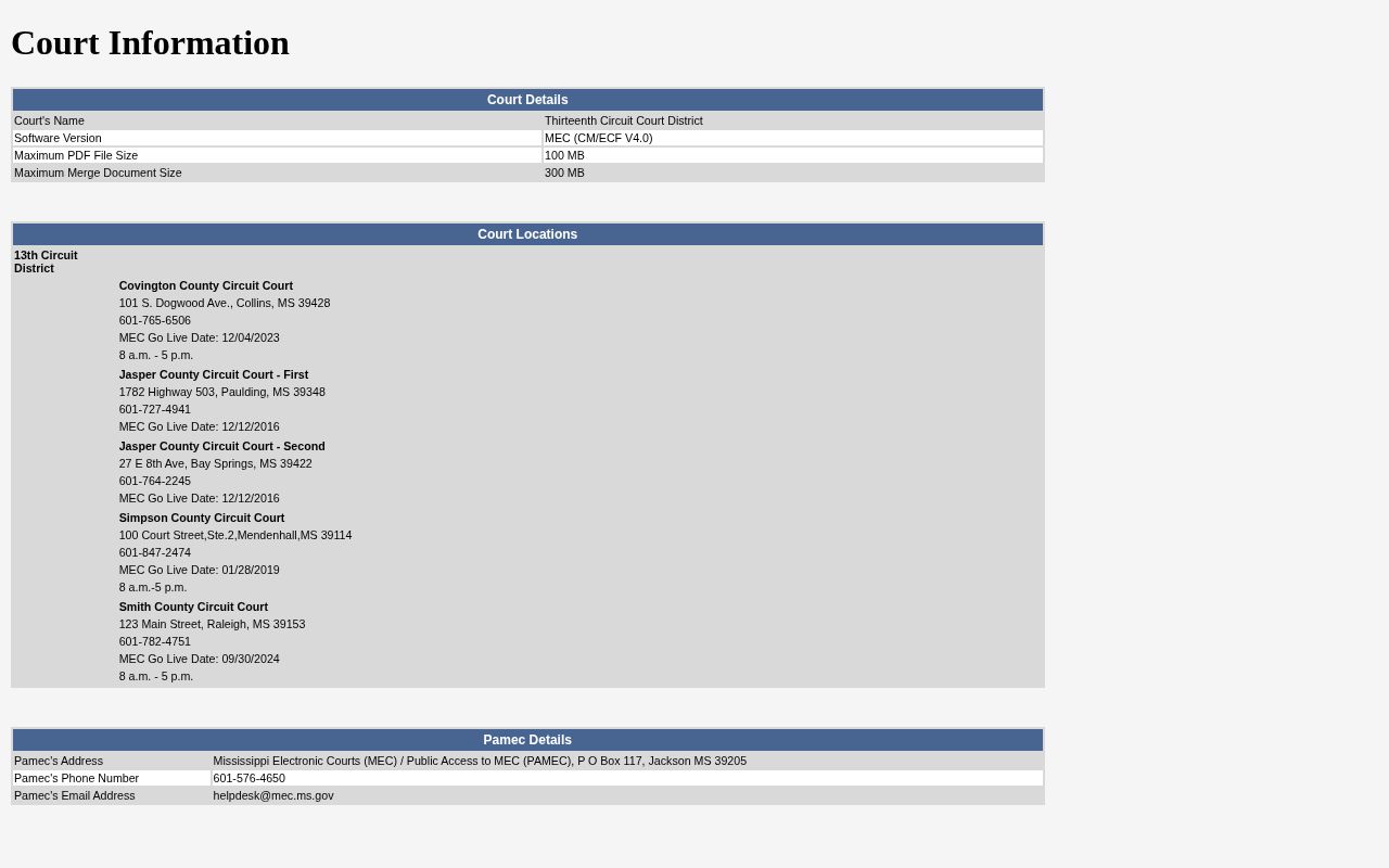 Simpson County Circuit Court access for release disposition records